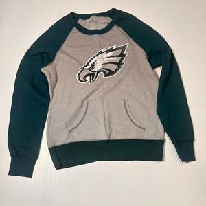 Women's Gray/Green Long Sleeve Eagles Top Size M